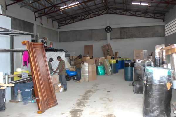 A long view of the warehouse floor